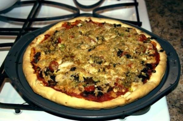 chef joey's veganistische pizza taart zonder gist