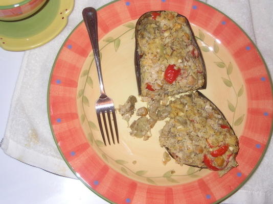 aubergines gevuld met couscous feta goedheid