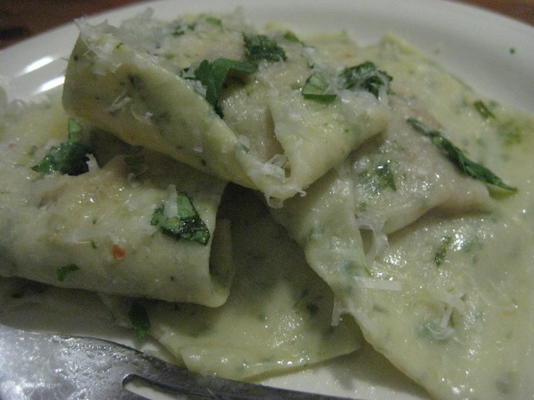 korianderravioli met pompoenvulling