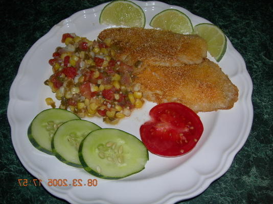 Kim's tilapia met maque choux