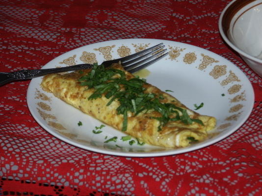 garnalen en spinazie omelet