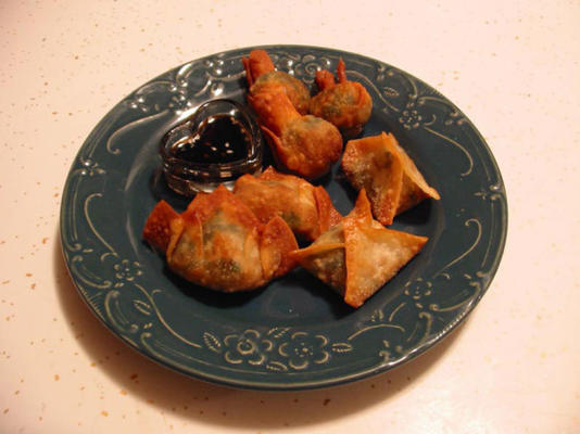 spinach wontons