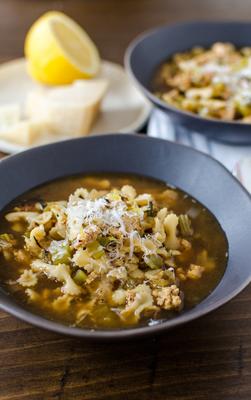 minestrone soep met citroen en rozemarijn