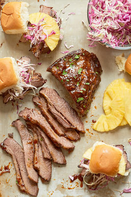 slow cooker hawaiian brisket sandwiches