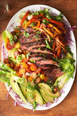 warme fajita steak salade