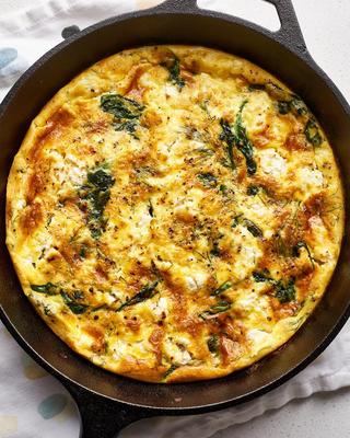 spinazie en feta frittata