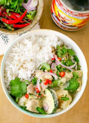 de gemakkelijkste Thaise groene curry